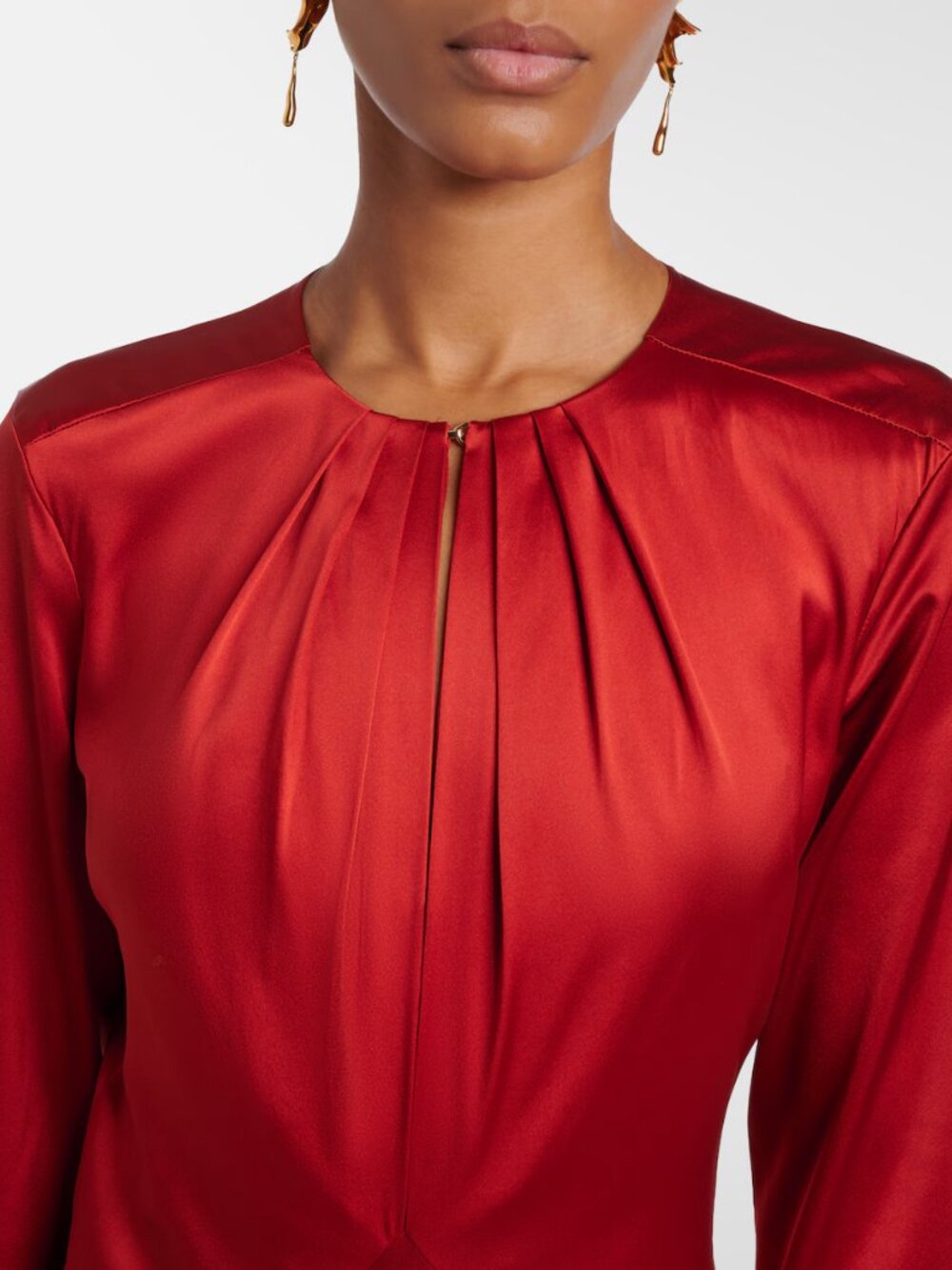 NWT Veronica Beard "Ezri" Satin Dress in Red, size 6 - Picture 3 of 13
